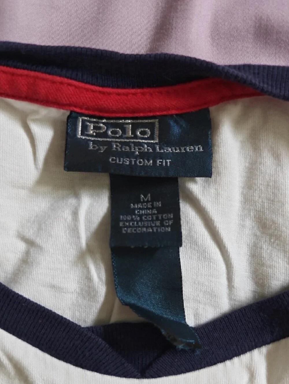 Polo by Ralph Lauren White Short Sleeve Jersey with Red and Navy Accents
